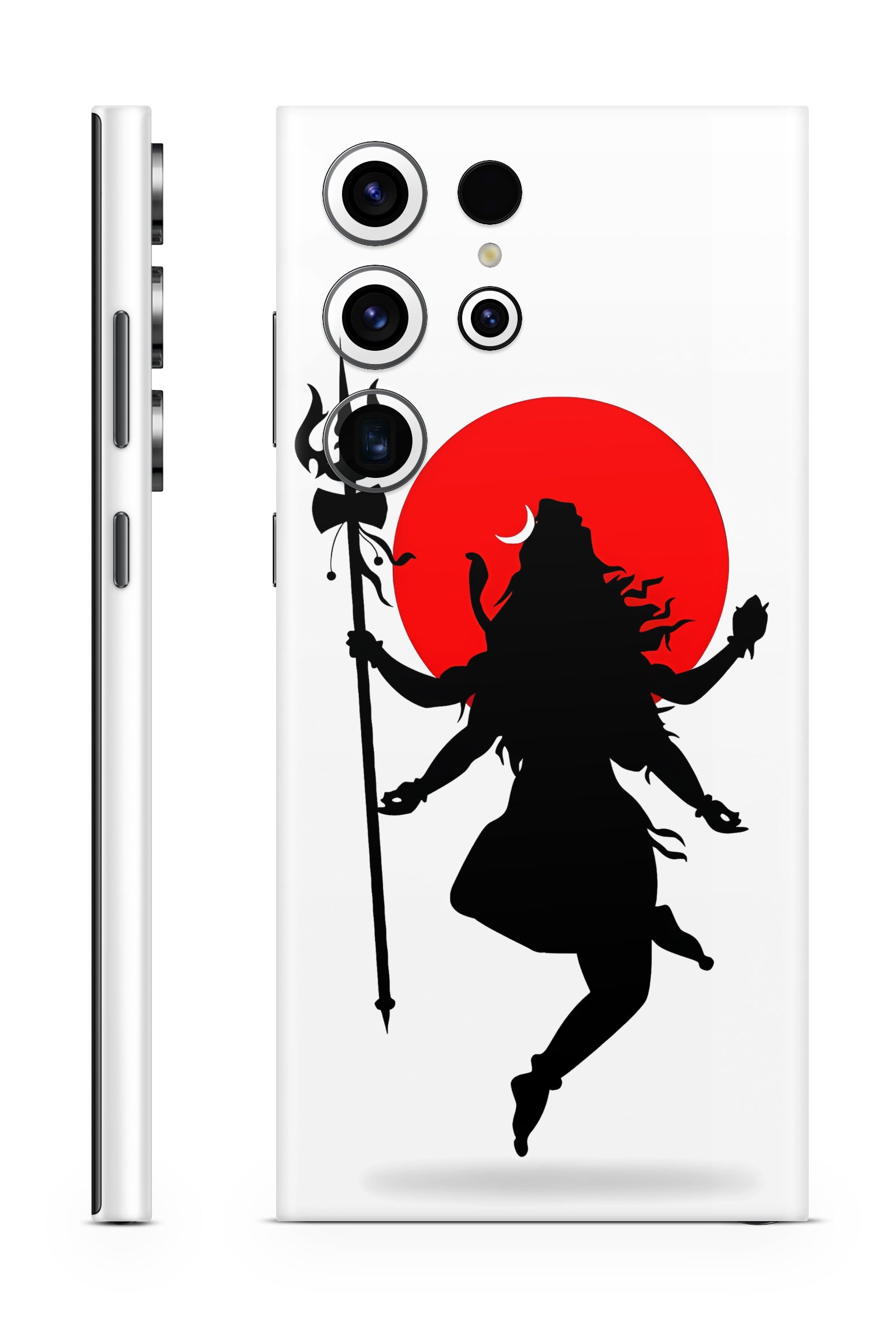 Shiv Tandav Mobile Skin – Dark Silhouette with Red Aura Mobile Skin