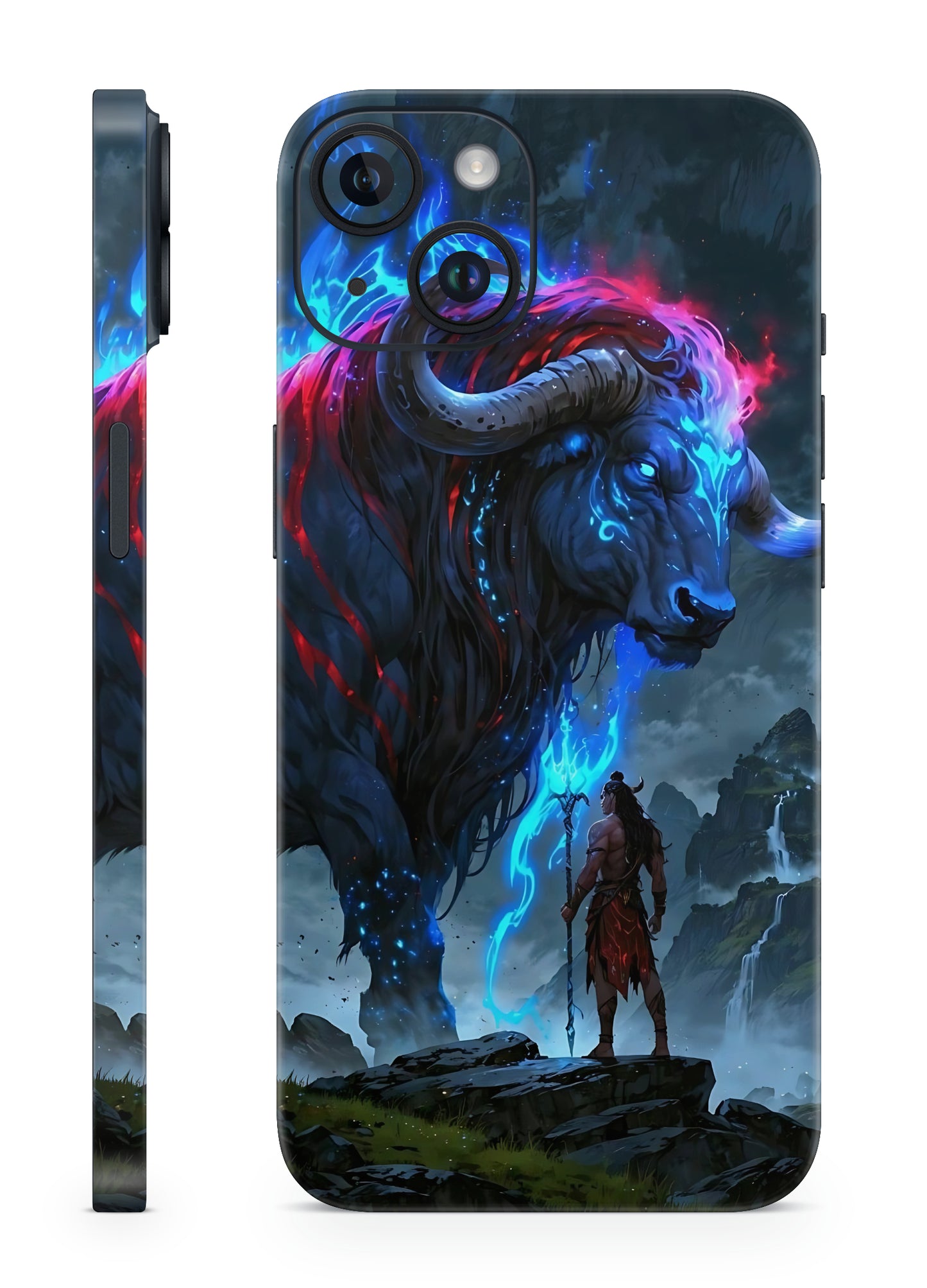 Shiva and Nandi Fantasy Spirit Mobile Skin – Epic Blue Glow