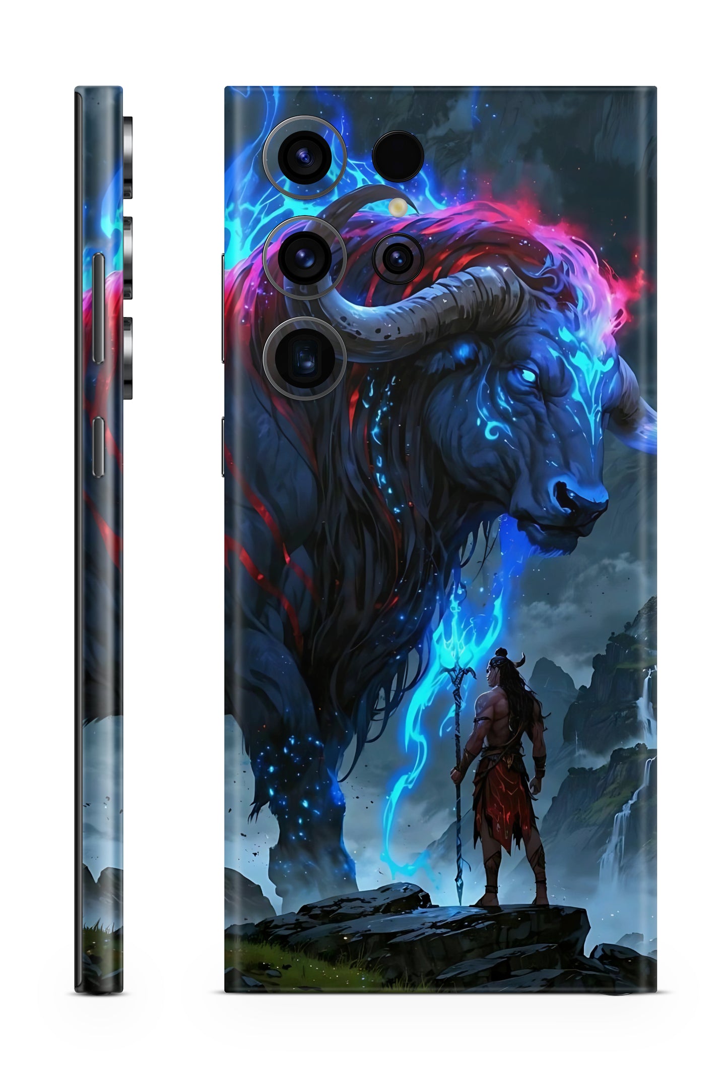 Shiva and Nandi Fantasy Spirit Mobile Skin – Epic Blue Glow
