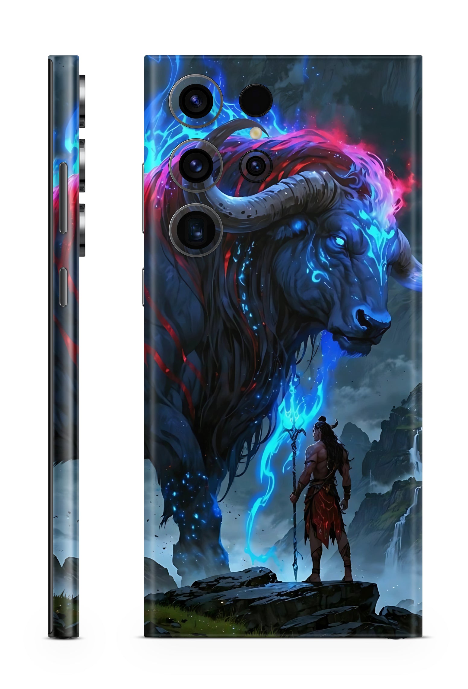 Shiva and Nandi Fantasy Spirit Mobile Skin – Epic Blue Glow