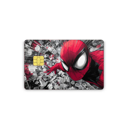 Card with Spider-Man design on a white background