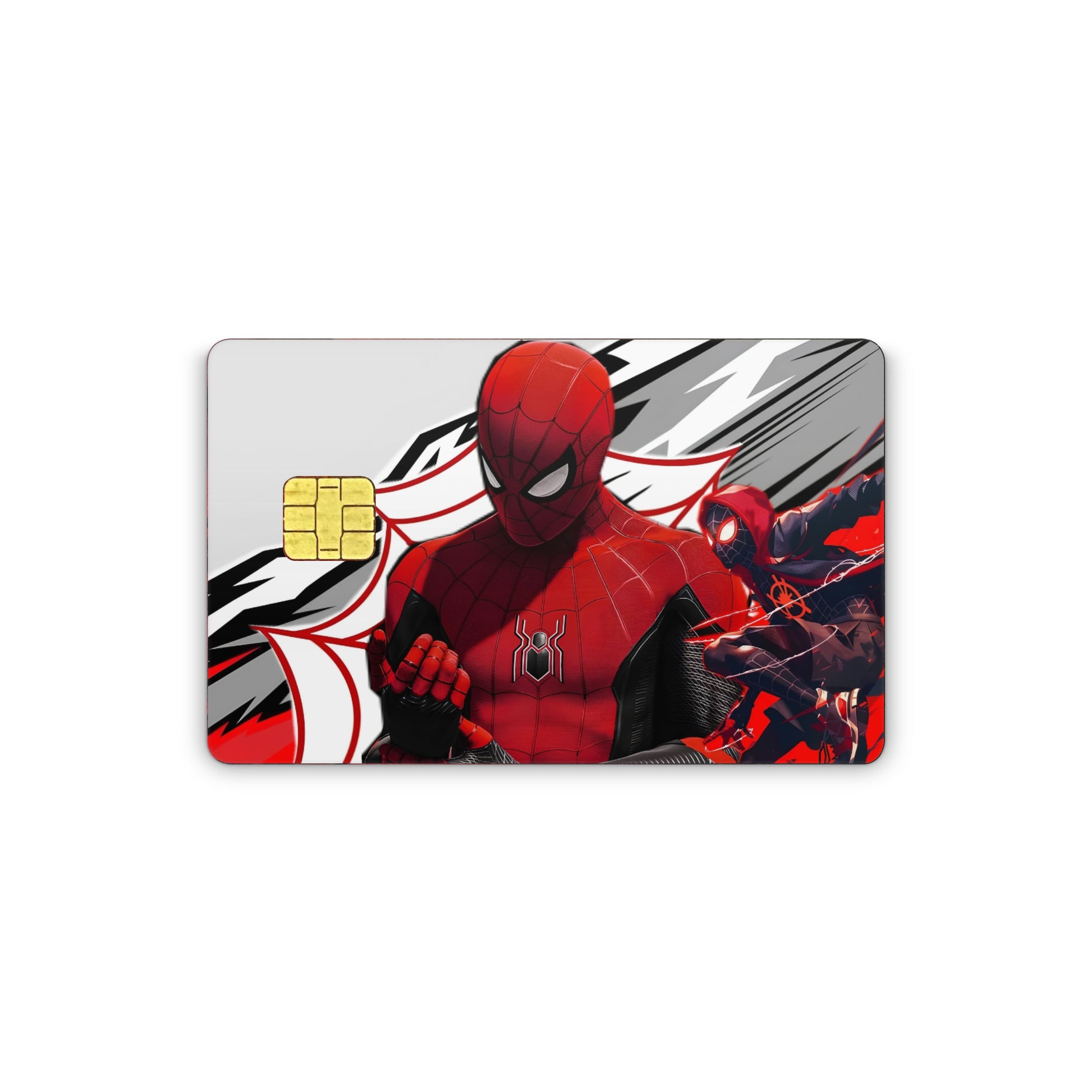 Card with Spider-Man design on a white background