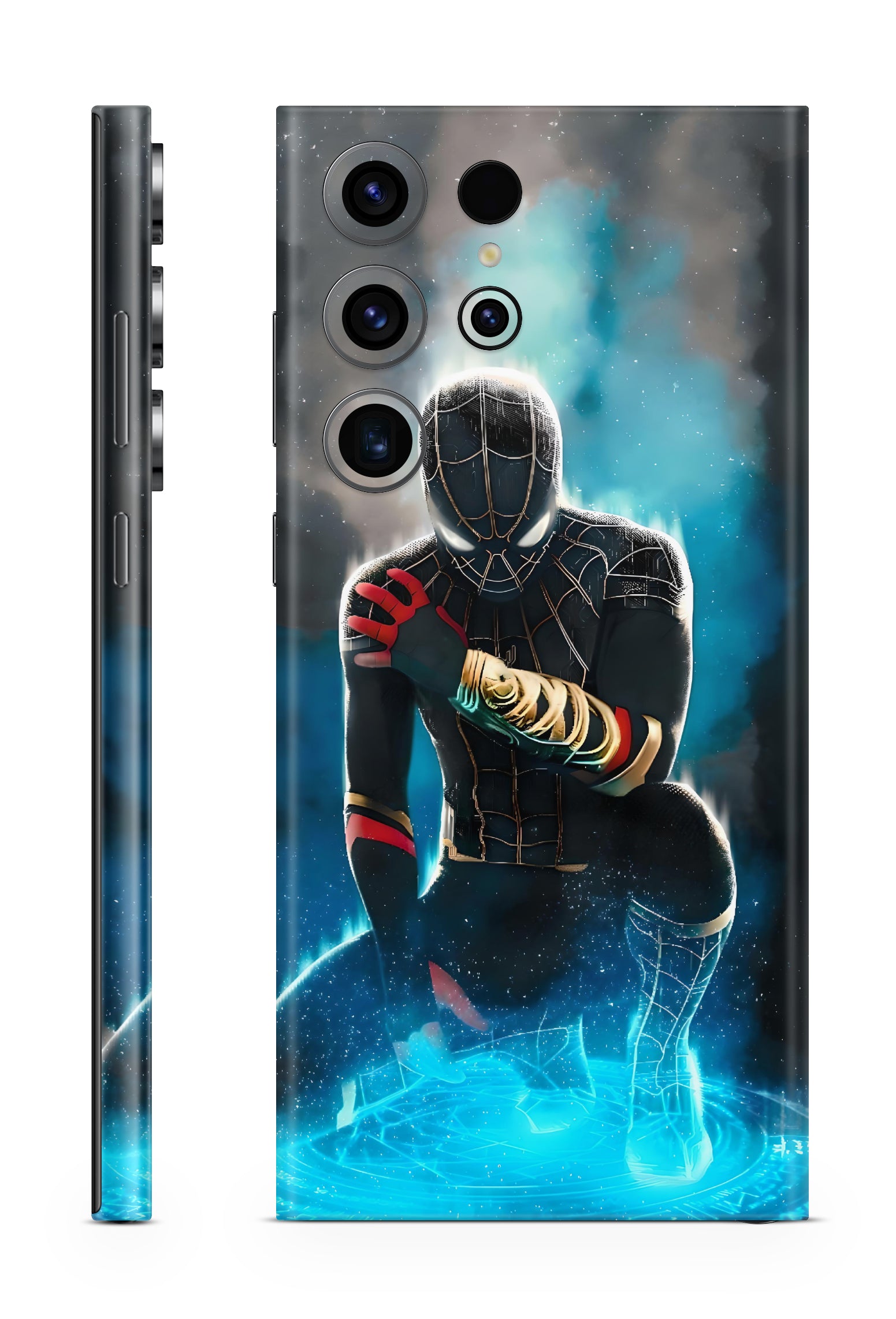 Spider Man Gold & Black Suit Superhero Mobile Skin