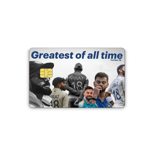 Card with images of a sports team and text 'Greatest of all time number 18' on a white background