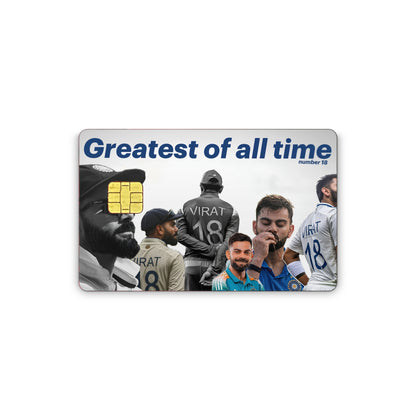 Card with images of a sports team and text 'Greatest of all time' on a white background