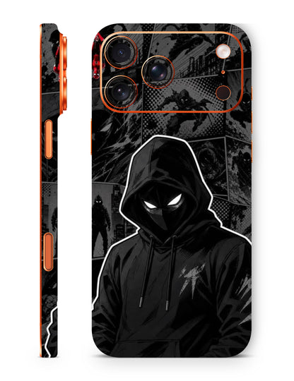 Dark anime streetwear mobile skin with monochrome character artwork by The Trendyy