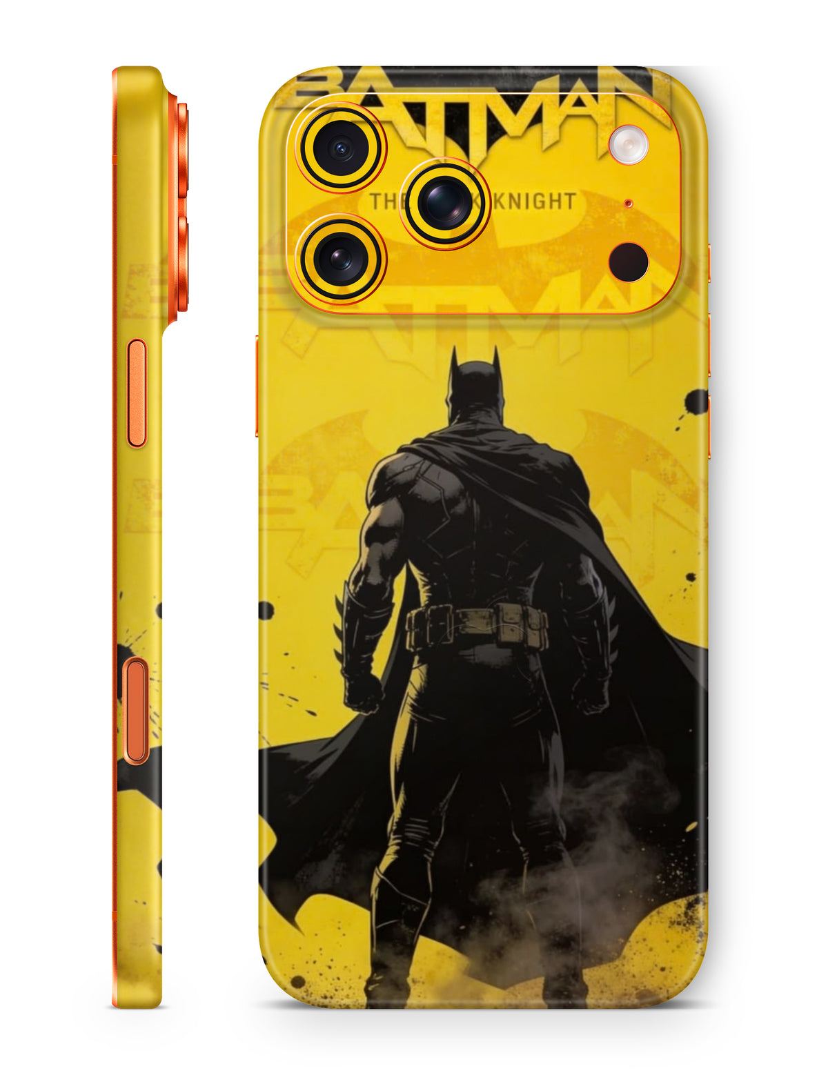 Dark Knight Batman graphic mobile skin with black and yellow artwork by The Trendyy