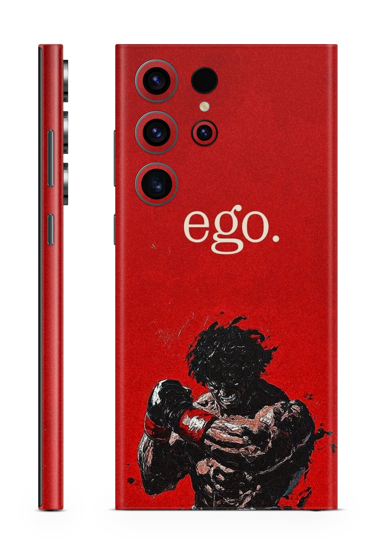 Gritty anime boxer fight stance crimson phone skin   
