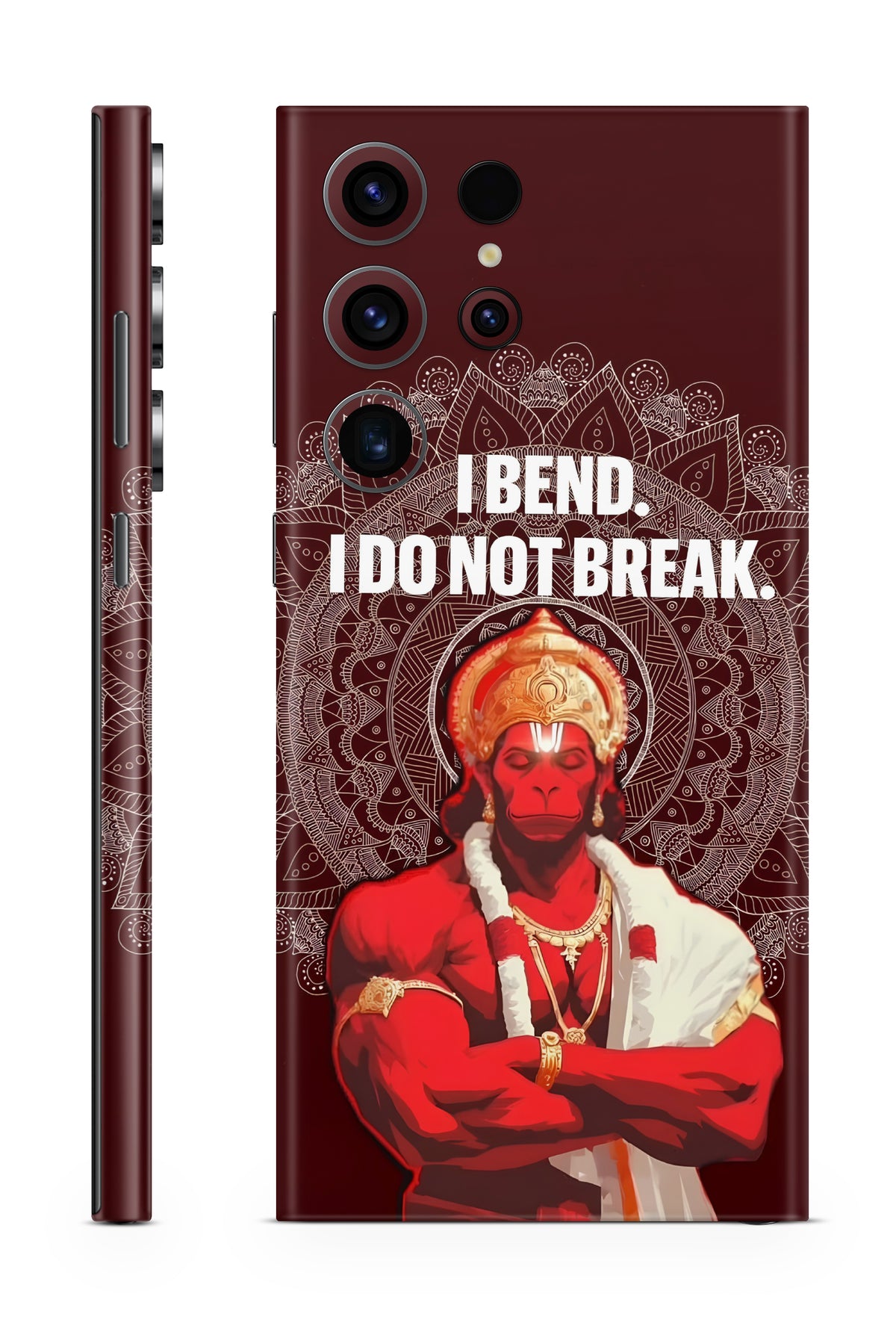 Lord Hanuman I Bend I Do Not Break motivational devotional mobile skin