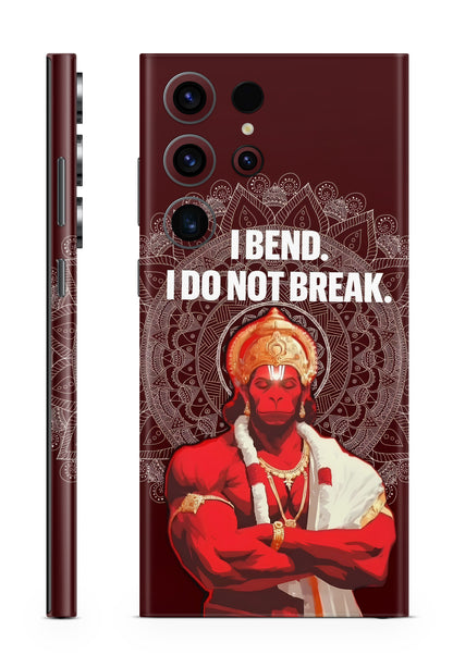 Lord Hanuman I Bend I Do Not Break motivational devotional mobile skin