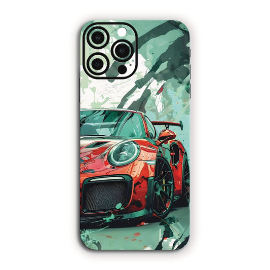 Porsche 911 Red & Green Mobile Skin