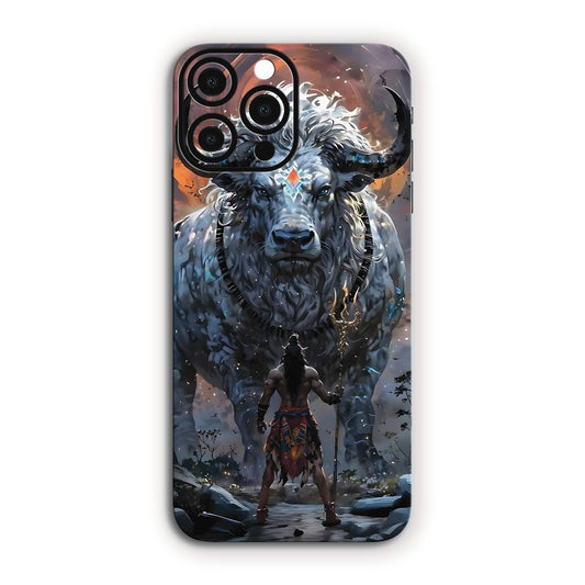 Mahadev & Nandi Cosmic Power Mobile Skin – Blue Glow