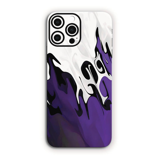 Liquid Waves Minimalist Designer Purple & White Mobile Skin