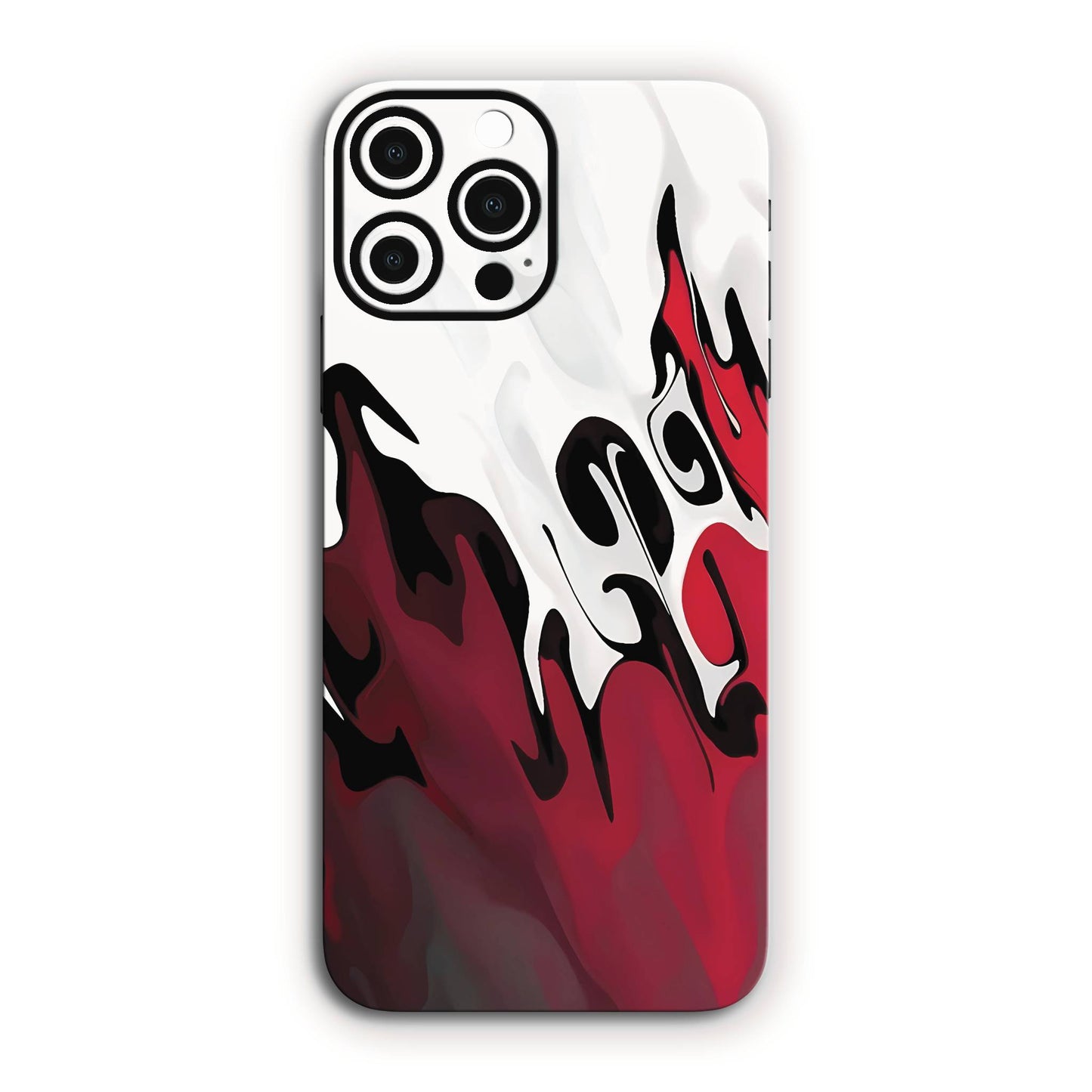 Liquid Waves Minimalist Designer Red & White Mobile Skin