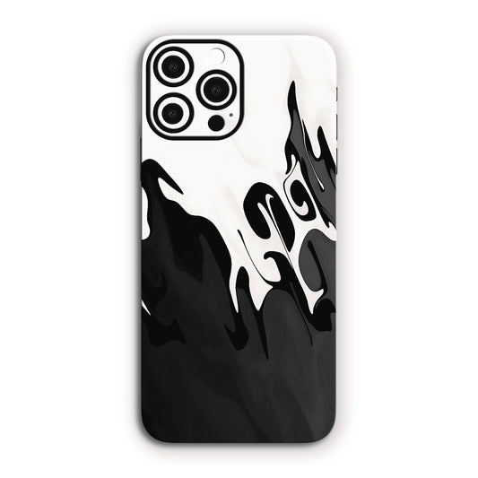 Liquid Waves Minimalist Designer Black & White Mobile Skin