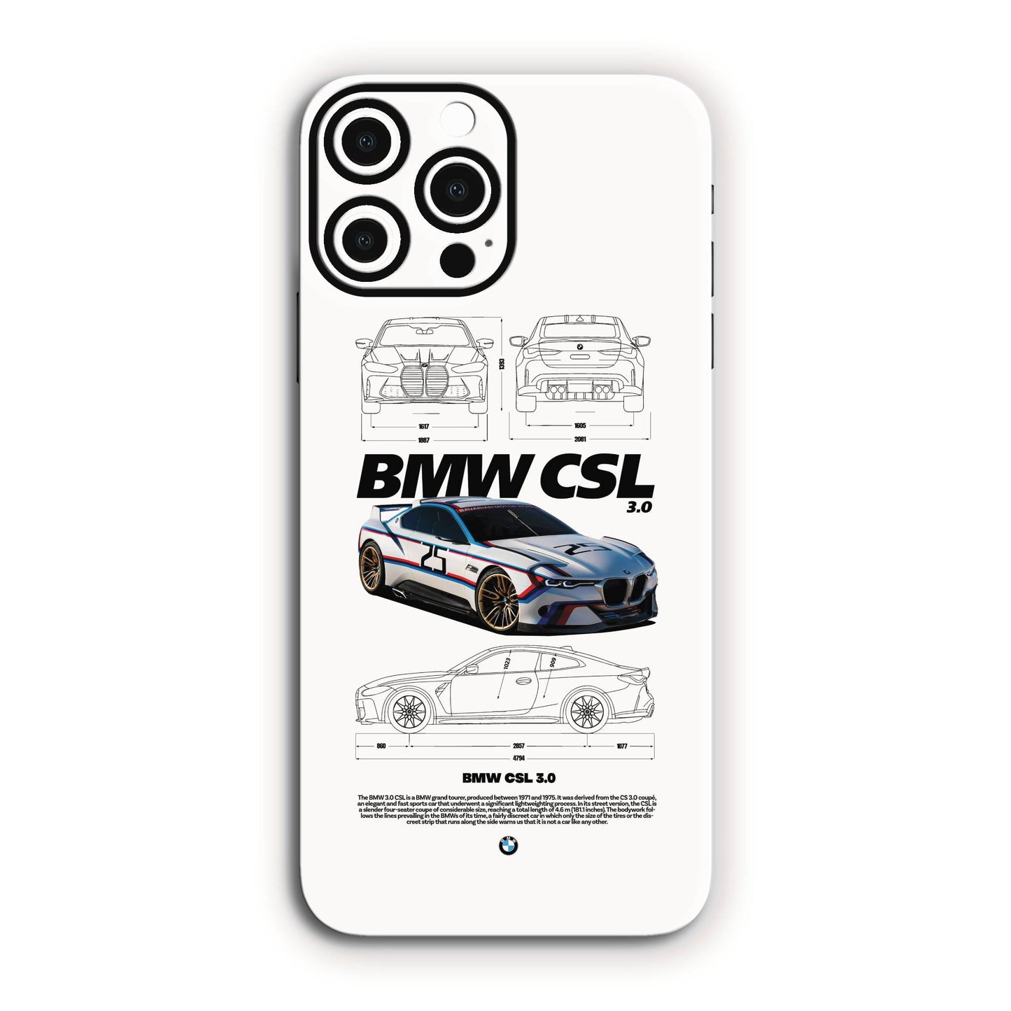 BMW CSL 3.0 White Mobile Skin