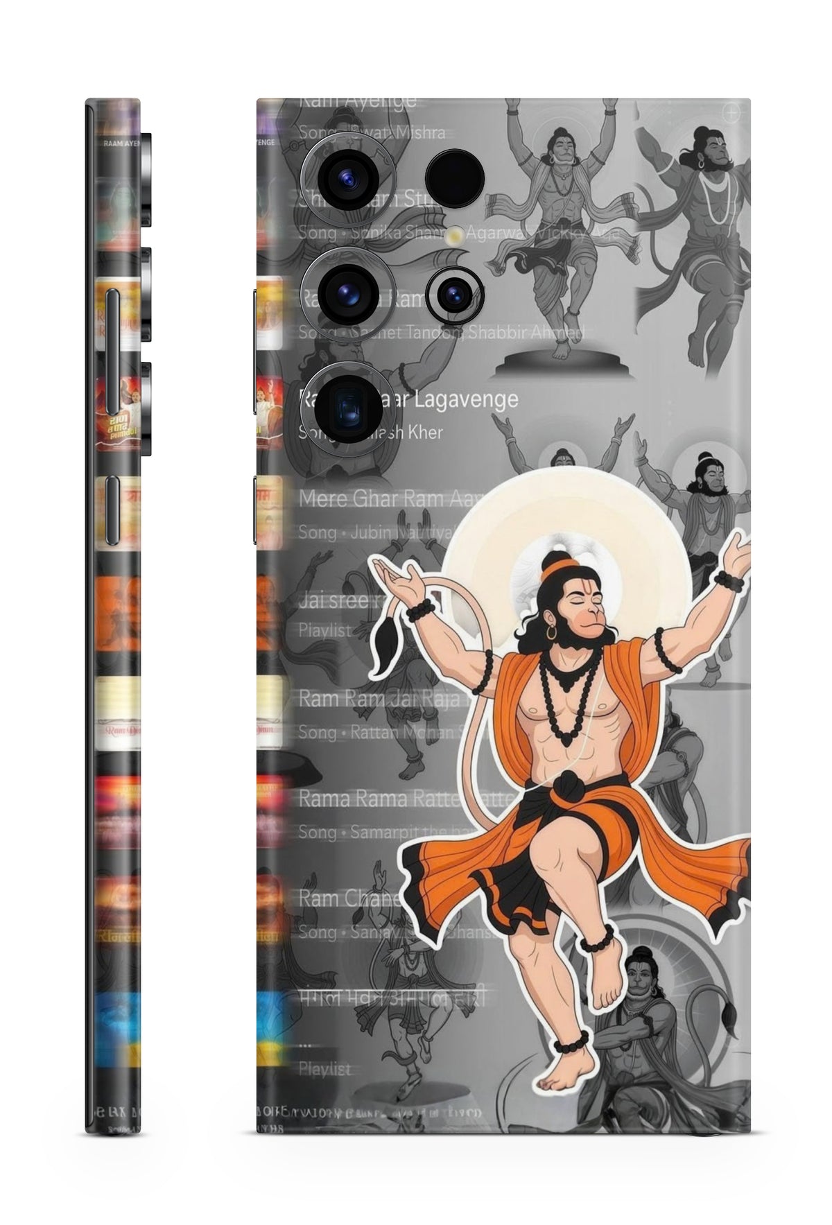 Lord Hanuman dancing devotional bhajan playlist phone skin   